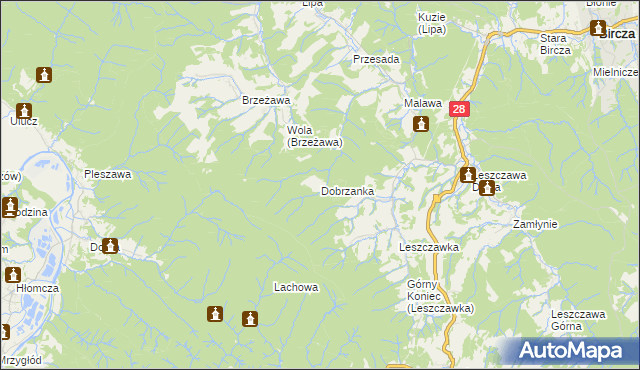 mapa Dobrzanka, Dobrzanka na mapie Targeo