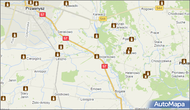 mapa Dobrzankowo, Dobrzankowo na mapie Targeo