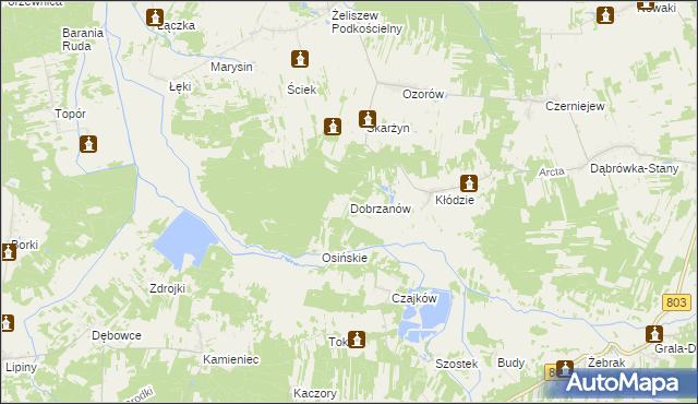 mapa Dobrzanów, Dobrzanów na mapie Targeo