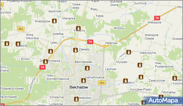 mapa Dobrzelów, Dobrzelów na mapie Targeo