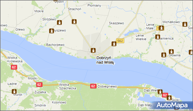 mapa Dobrzyń nad Wisłą, Dobrzyń nad Wisłą na mapie Targeo