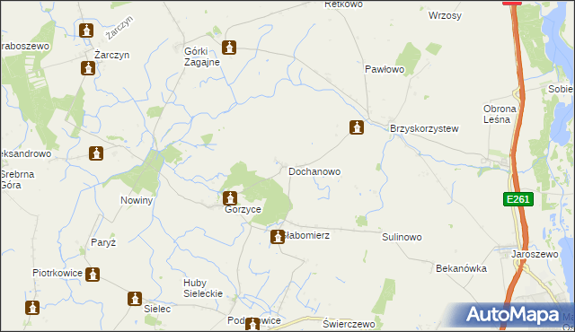 mapa Dochanowo, Dochanowo na mapie Targeo