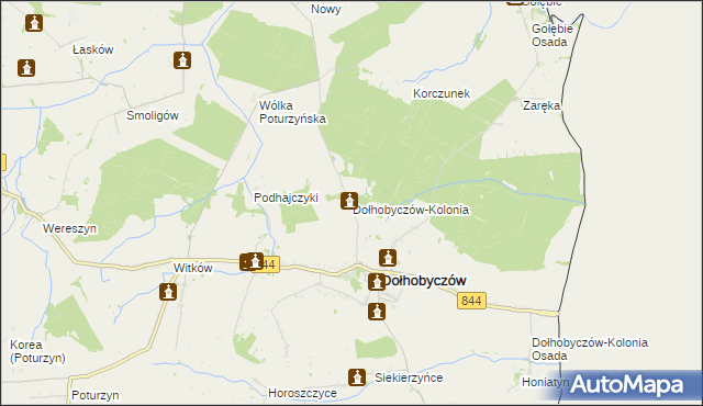 mapa Dołhobyczów-Kolonia, Dołhobyczów-Kolonia na mapie Targeo