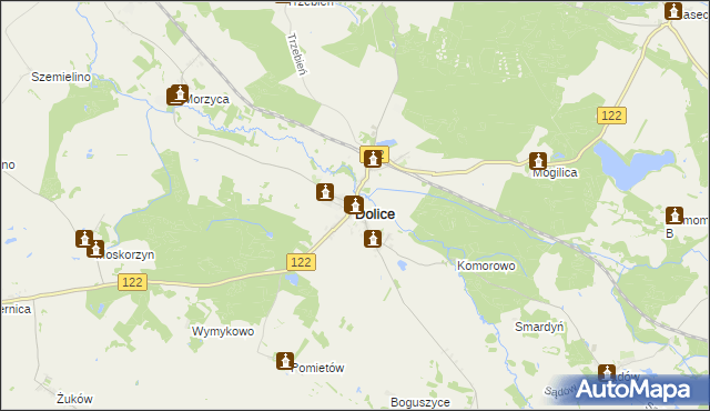 mapa Dolice powiat stargardzki, Dolice powiat stargardzki na mapie Targeo