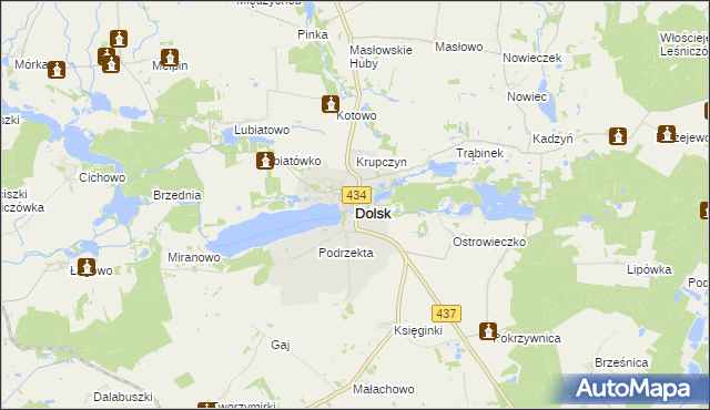 mapa Dolsk powiat śremski, Dolsk powiat śremski na mapie Targeo