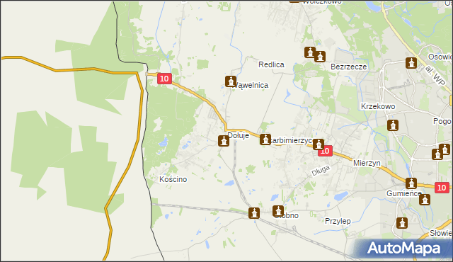 mapa Dołuje, Dołuje na mapie Targeo