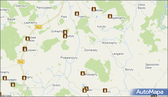 mapa Domarady, Domarady na mapie Targeo