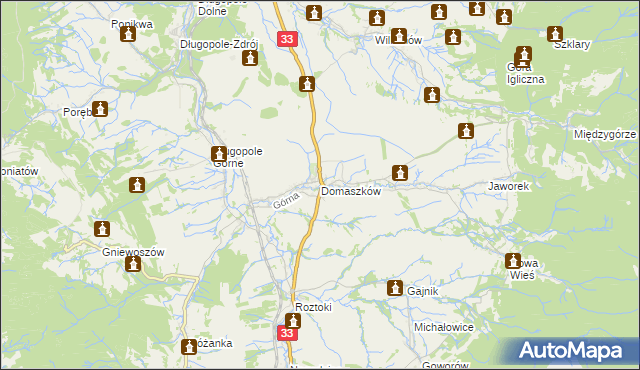 mapa Domaszków gmina Międzylesie, Domaszków gmina Międzylesie na mapie Targeo