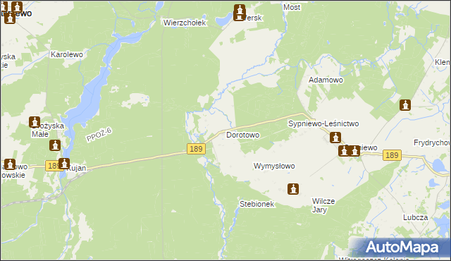 mapa Dorotowo gmina Więcbork, Dorotowo gmina Więcbork na mapie Targeo