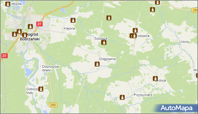 mapa Drągowina, Drągowina na mapie Targeo