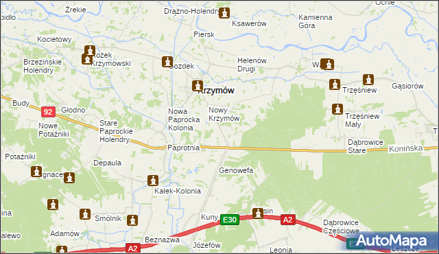 mapa Drążeń, Drążeń na mapie Targeo