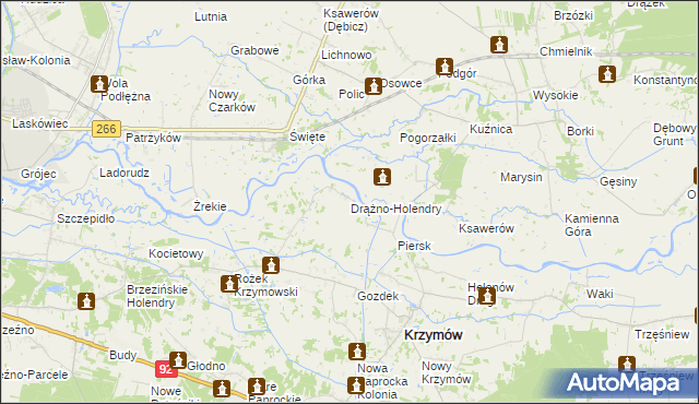 mapa Drążno-Holendry, Drążno-Holendry na mapie Targeo