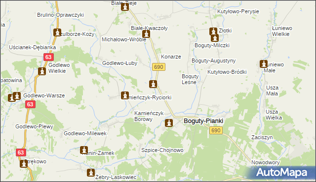 mapa Drewnowo-Ziemaki, Drewnowo-Ziemaki na mapie Targeo