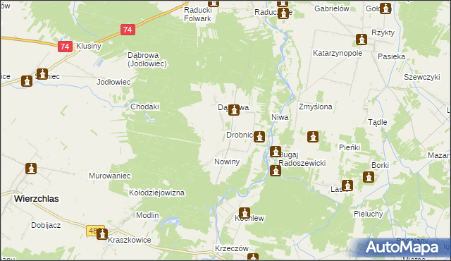 mapa Drobnice, Drobnice na mapie Targeo