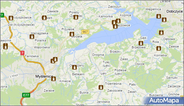 mapa Droginia, Droginia na mapie Targeo