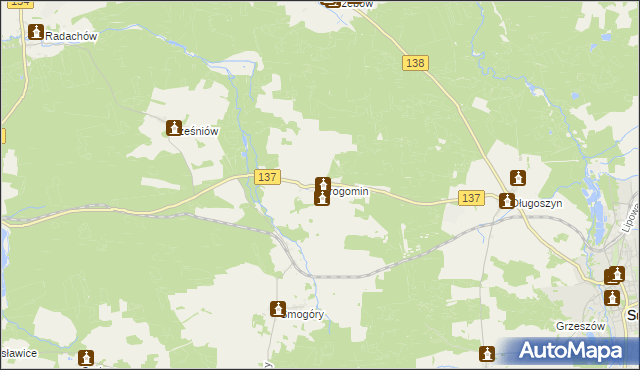 mapa Drogomin gmina Sulęcin, Drogomin gmina Sulęcin na mapie Targeo