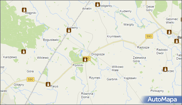 mapa Drogosze, Drogosze na mapie Targeo