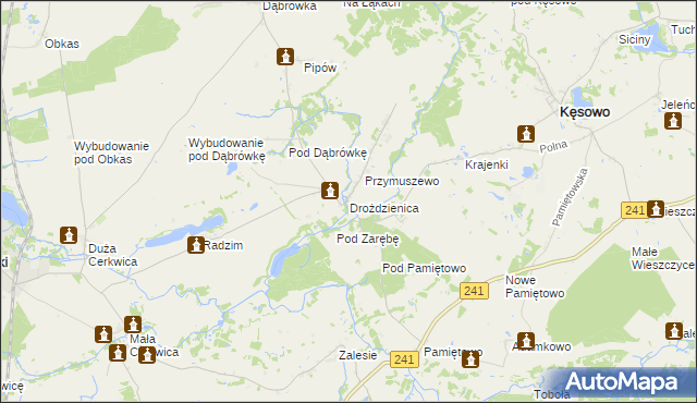 mapa Drożdzienica, Drożdzienica na mapie Targeo