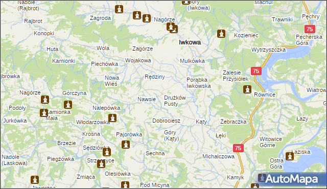 mapa Drużków Pusty, Drużków Pusty na mapie Targeo