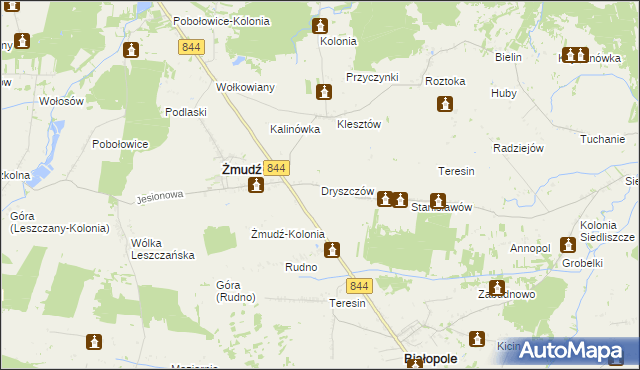 mapa Dryszczów, Dryszczów na mapie Targeo