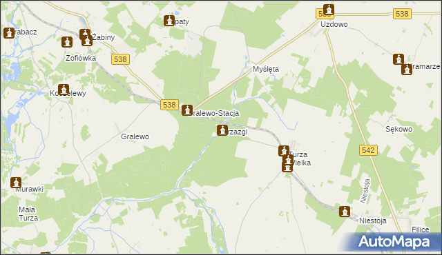 mapa Drzazgi gmina Działdowo, Drzazgi gmina Działdowo na mapie Targeo