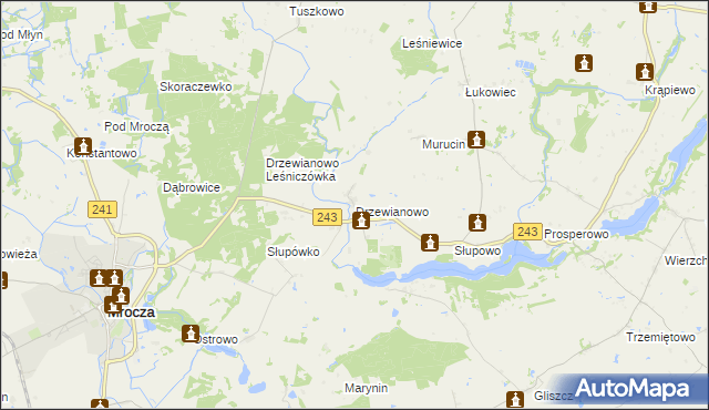 mapa Drzewianowo, Drzewianowo na mapie Targeo