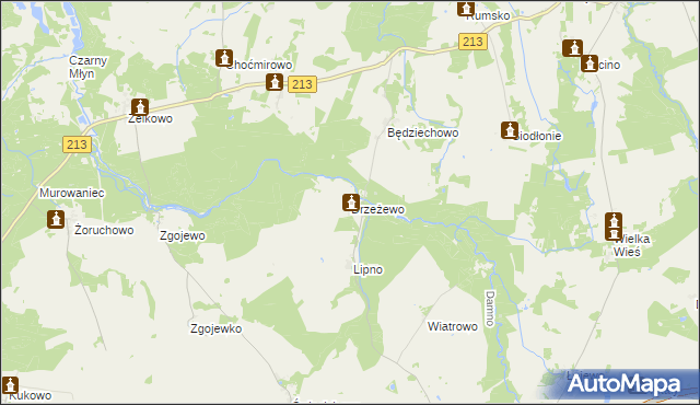 mapa Drzeżewo, Drzeżewo na mapie Targeo