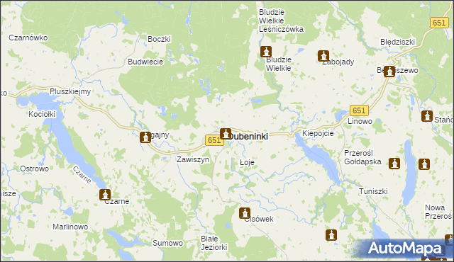 mapa Dubeninki, Dubeninki na mapie Targeo