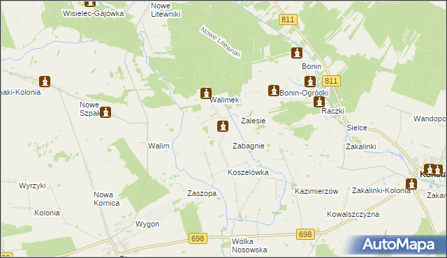 mapa Dubicze gmina Stara Kornica, Dubicze gmina Stara Kornica na mapie Targeo