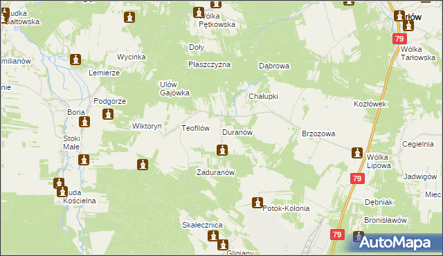 mapa Duranów, Duranów na mapie Targeo