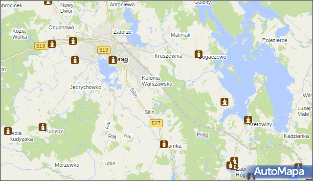 mapa Dury gmina Morąg, Dury gmina Morąg na mapie Targeo