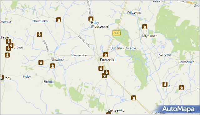 mapa Duszniki powiat szamotulski, Duszniki powiat szamotulski na mapie Targeo