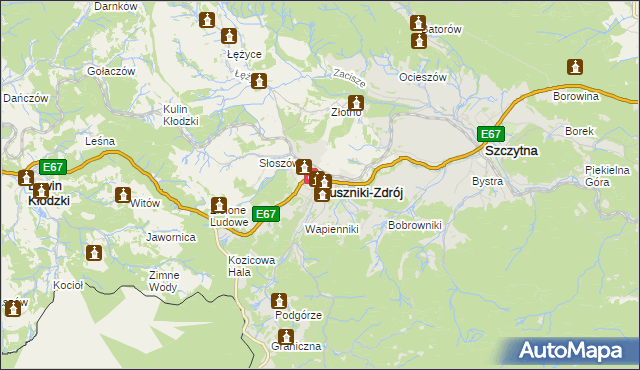 mapa Duszniki-Zdrój, Duszniki-Zdrój na mapie Targeo