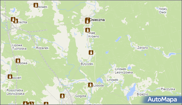 mapa Duże Krówno, Duże Krówno na mapie Targeo