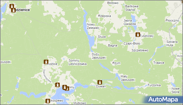 mapa Duży Jabłuszek, Duży Jabłuszek na mapie Targeo