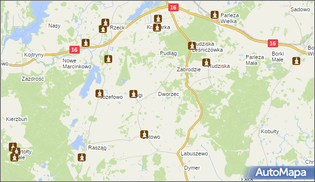 mapa Dworzec, Dworzec na mapie Targeo