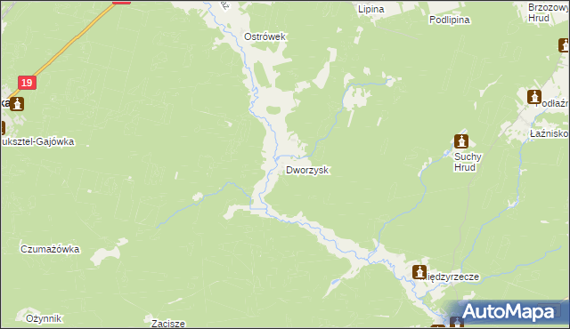 mapa Dworzysk gmina Sokółka, Dworzysk gmina Sokółka na mapie Targeo