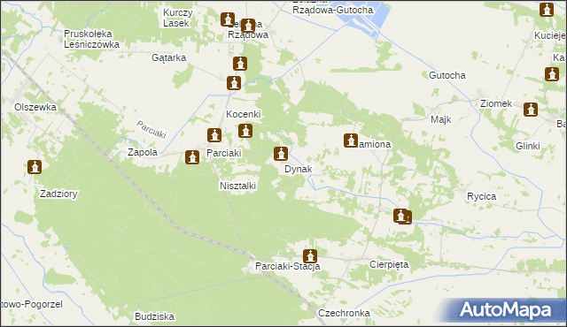 mapa Dynak, Dynak na mapie Targeo