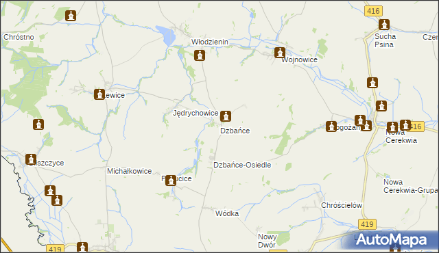 mapa Dzbańce, Dzbańce na mapie Targeo