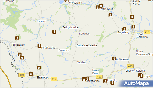 mapa Dzbańce-Osiedle, Dzbańce-Osiedle na mapie Targeo