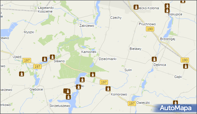 mapa Dziećmiarki, Dziećmiarki na mapie Targeo