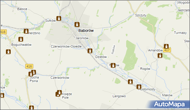 mapa Dzielów, Dzielów na mapie Targeo