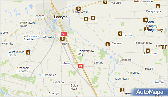 mapa Dzierzbiętów Duży, Dzierzbiętów Duży na mapie Targeo