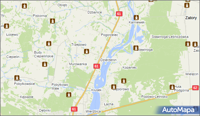 mapa Dzierżenin, Dzierżenin na mapie Targeo