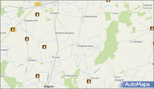 mapa Dziewierzewo, Dziewierzewo na mapie Targeo