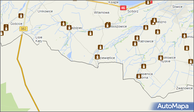 mapa Dziewiętlice, Dziewiętlice na mapie Targeo