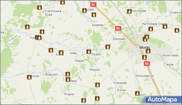 mapa Dzieżki, Dzieżki na mapie Targeo