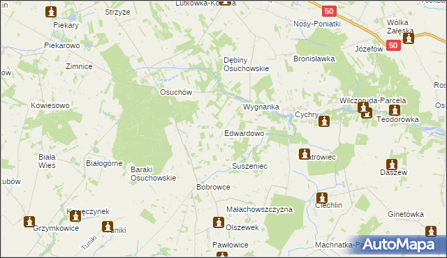 mapa Edwardowo gmina Mszczonów, Edwardowo gmina Mszczonów na mapie Targeo