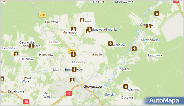 mapa Emilów, Emilów na mapie Targeo