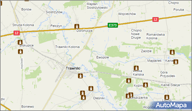 mapa Ewopole, Ewopole na mapie Targeo